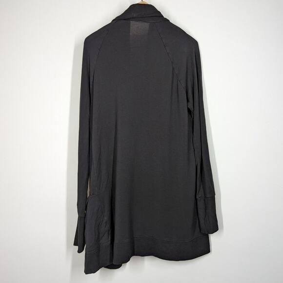 Athleta Studio Wrap Sweater Black Open Front Cardigan Size Small Preowned - Picture 3 of 9